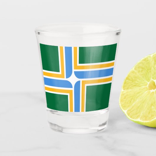 vlag van de stad Portland Shot Glas (Voorkant)
