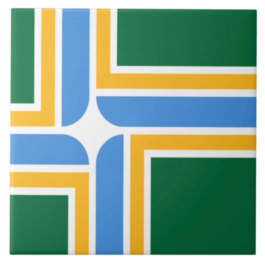 vlag van de stad Portland Tegeltje (Voorkant)