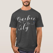 Vlag van de stad Quebec in het hart van de T-shirt (Voorkant)