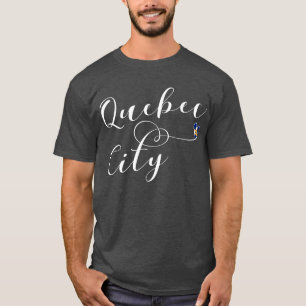Vlag van de stad Quebec in het hart van de T-shirt
