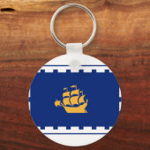 Vlag van de stad Quebec Sleutelhanger (Voorkant)