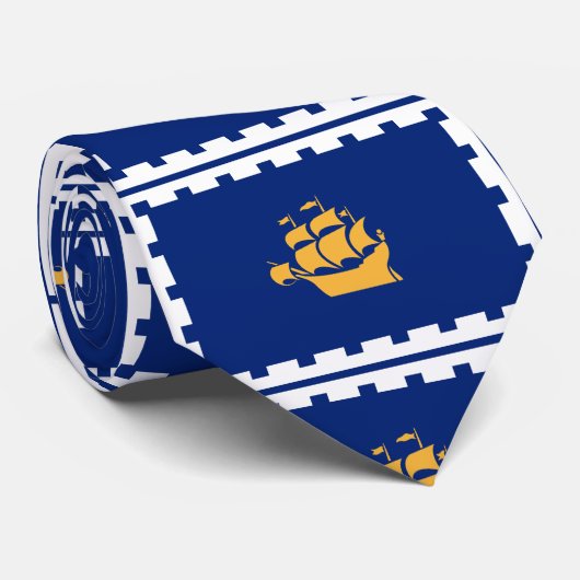 Vlag van de stad Quebec Stropdas (Opgerold)