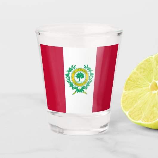 vlag van de stad Raleigh Shot Glas (Voorkant)