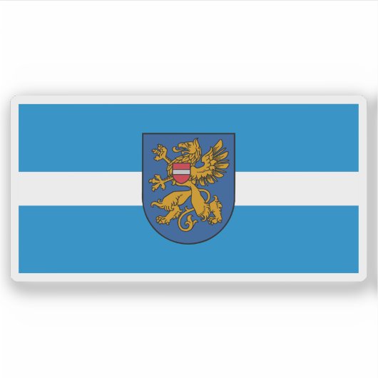 Vlag van de stad Rēzekne, Letland Sticker (Voorkant)
