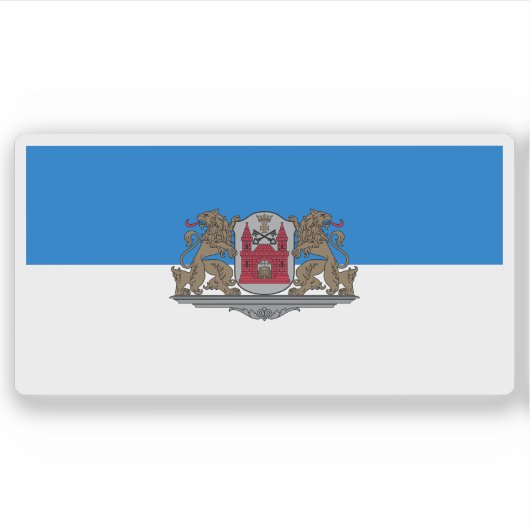 Vlag van de stad Riga, Letland Sticker (Voorkant)