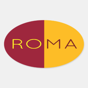 Vlag van de stad Rome, Italië Ovale Sticker