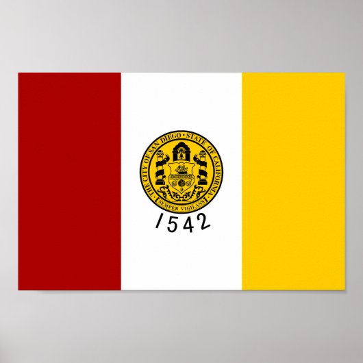Vlag van de stad San Diego Poster (Voorkant)