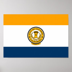 Vlag van de stad San Jose Poster