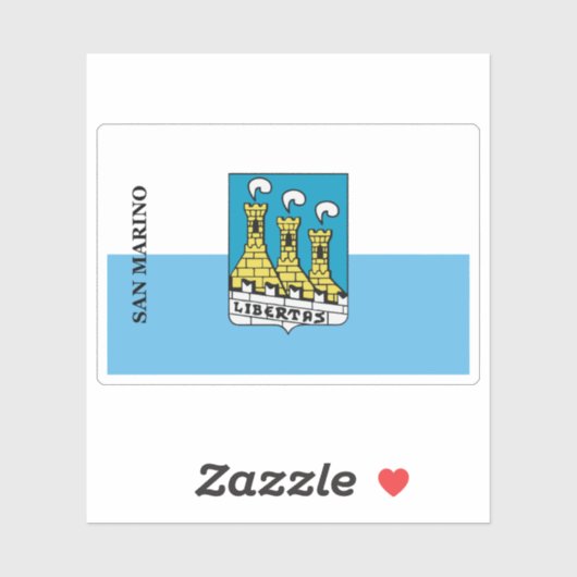 Vlag van de stad San Marino Sticker (Vel)