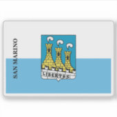 Vlag van de stad San Marino Sticker (Voorkant)