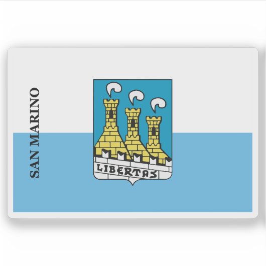 Vlag van de stad San Marino Sticker (Voorkant)