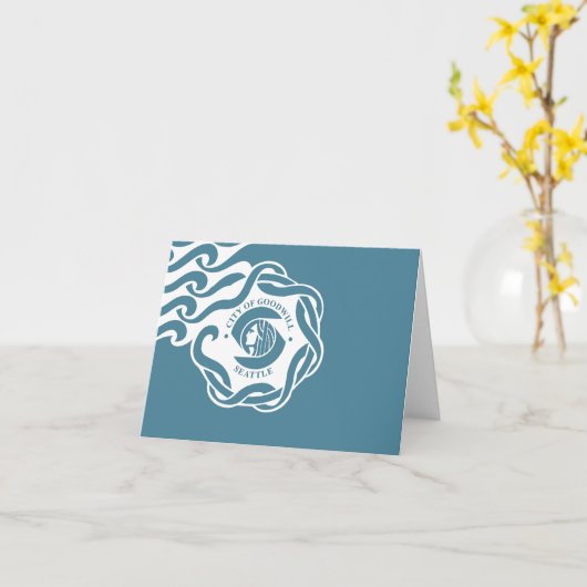 Vlag van de stad Seattle Kaart (Gele Bloem)