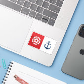 Vlag van de stad Southampton, Engeland Sticker (Laptop met iPhone)