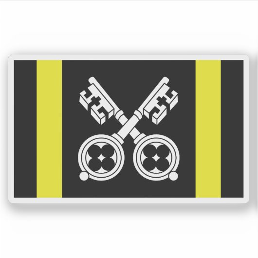 Vlag van de stad St Asaph, Wales Sticker (Voorkant)