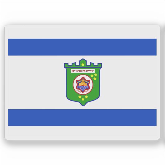 Vlag van de stad Tel Aviv, Israël Sticker (Voorkant)