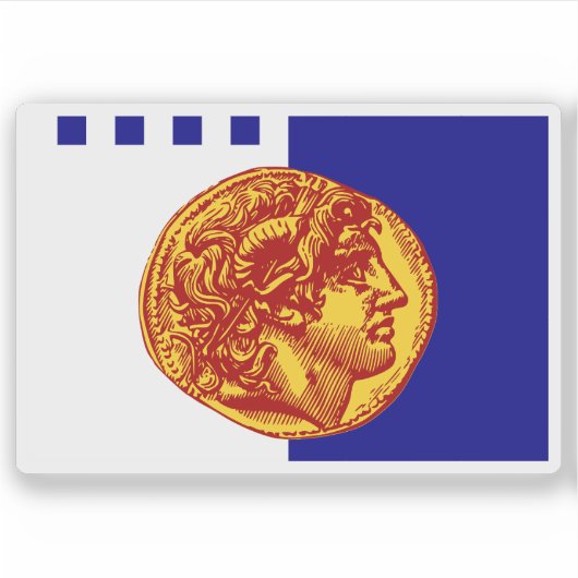 Vlag van de stad Thessaloniki, Griekenland Sticker (Voorkant)