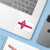 Vlag van de stad Ventspils, Letland Sticker (Laptop met iPhone)