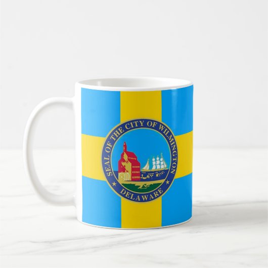 Vlag van de stad Wilmington, Delaware Koffiemok (Links)