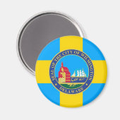 Vlag van de stad Wilmington, Delaware Magneet (Voorkant / Achterkant)