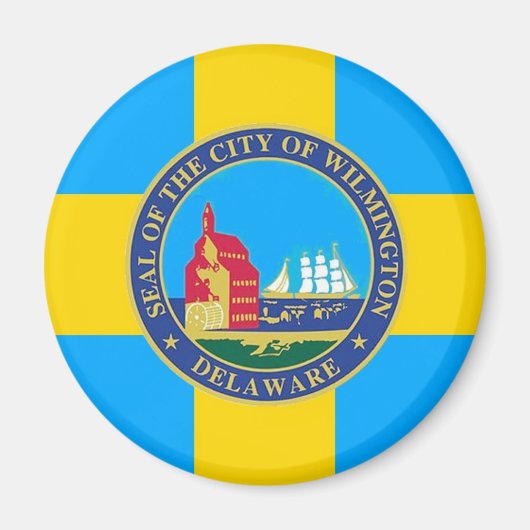 Vlag van de stad Wilmington, Delaware Magneet (Voorkant)