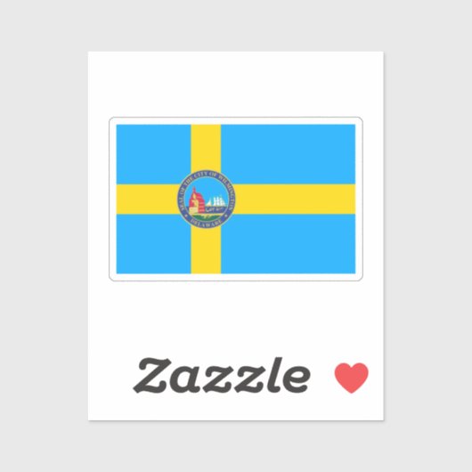 Vlag van de stad Wilmington, Delaware Sticker (Vel)