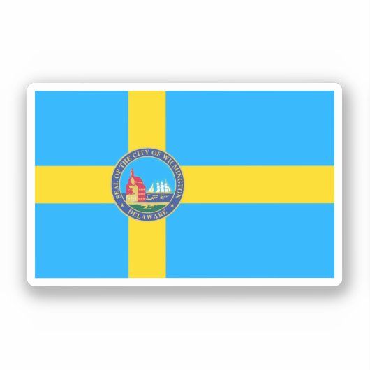 Vlag van de stad Wilmington, Delaware Sticker (Voorkant)