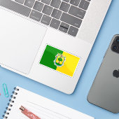 Vlag van de stad Zapopan, Mexico Sticker (Laptop met iPhone)