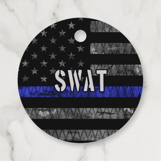 Vlag van de SWAT-politie Bedankjes Labels (Achterkant)