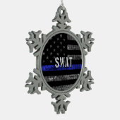 Vlag van de SWAT-politie Tin Sneeuwvlok Ornament (Links)