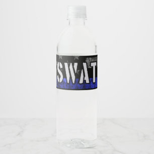 Vlag van de SWAT-politie Waterfles Etiket