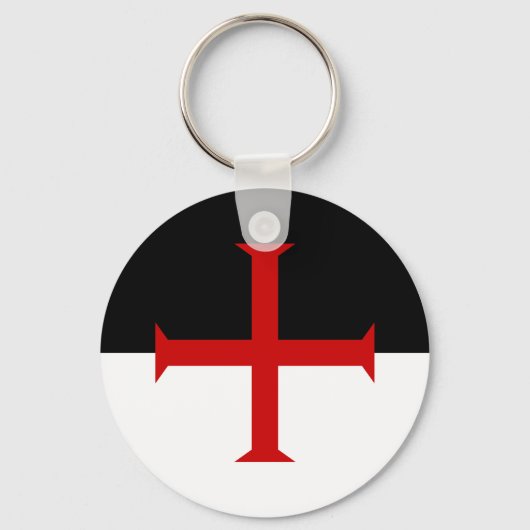 Vlag van de Tempeliers Sleutelhanger (Voorkant)