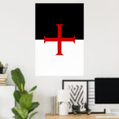 Vlag van de Templar van de Knachten Poster (Thuiskantoor)