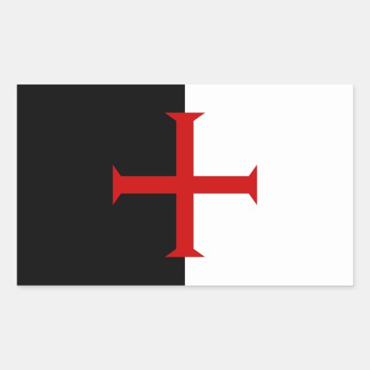 Vlag van de Templar van de Knachten Rechthoekige Sticker (Voorkant)
