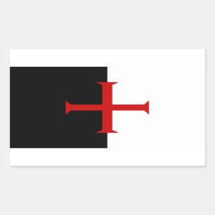 Vlag van de Templar van de Knachten Rechthoekige Sticker