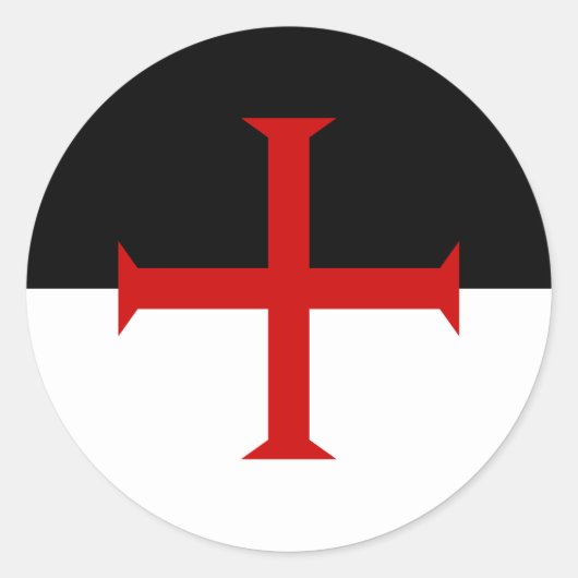 Vlag van de Templar van de Knachten Ronde Sticker (Voorkant)