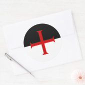 Vlag van de Templar van de Knachten Ronde Sticker (Envelop)