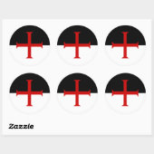 Vlag van de Templar van de Knachten Ronde Sticker (Vel)