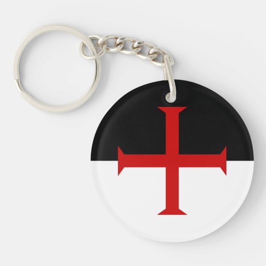 Vlag van de Templar van de Knachten Sleutelhanger (Voorkant)
