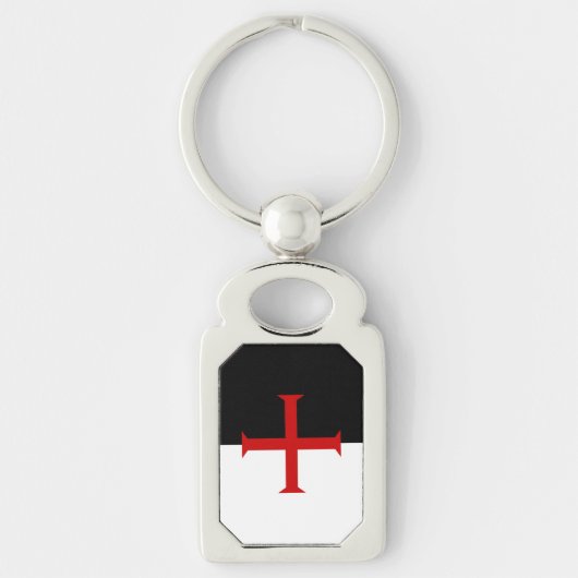 Vlag van de Templar van de Knachten Sleutelhanger (Voorkant)