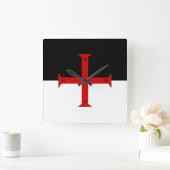 Vlag van de Templar van de Knachten Vierkante Klok (Huis)