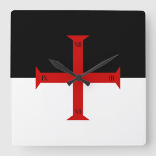 Vlag van de Templar van de Knachten Vierkante Klok