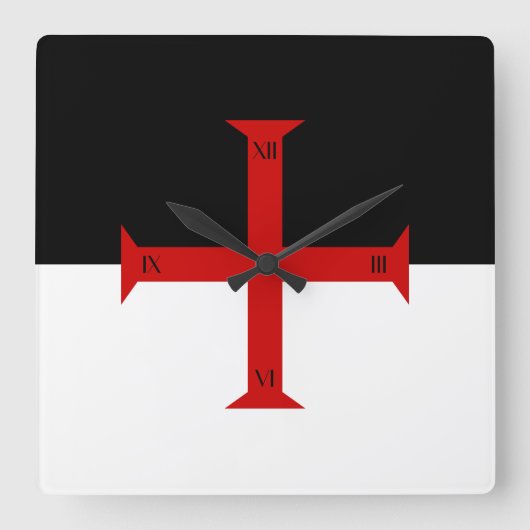 Vlag van de Templar van de Knachten Vierkante Klok (Voorkant)