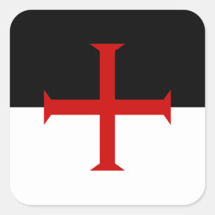 Vlag van de Templar van de Knachten Vierkante Sticker