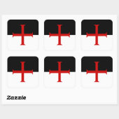Vlag van de Templar van de Knachten Vierkante Sticker (Vel)