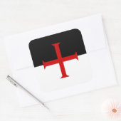 Vlag van de Templar van de Knachten Vierkante Sticker (Envelop)