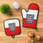 Vlag van de Thüringen-Muismat Ovenwant & Pannenlap Set (Top down)