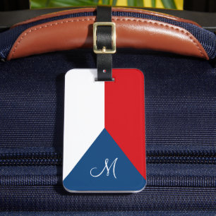 Vlag van de Tsjechische monogrammed Bagagelabel