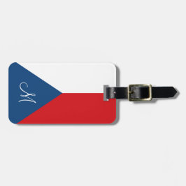 Vlag van de Tsjechische monogrammed Bagagelabel