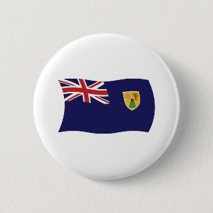 Vlag van de Turks- en Caicoseilanden Knop Ronde Button 5,7 Cm