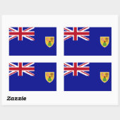 Vlag van de Turks- en Caicoseilanden Rechthoekige Sticker (Vel)